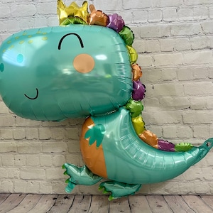 Teal Jumbo Sized Baby Dinosaur Foil Balloons Kids Birthday Party Decorations | Party Supplies Baby Shower Gender Reveal Parties Celebrations