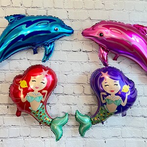 Meerjungfrau und Delfin Ballon Geburtstagsparty Dekoration 4er Set