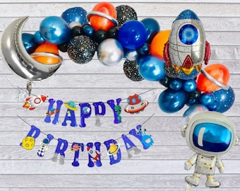 Astronaut Balloon Garland Arch Set: Outer Space Birthday Party Decor