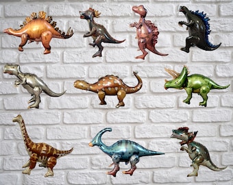 Dinosaur Balloon Set of 10 JUMBO Mylar Walking Foil Balloons