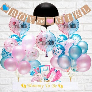 Gender Reveal Party Supplies (64 Pieces)