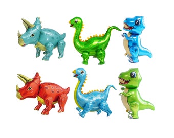 Dinosaurusballon Set van 6 JUMBO Mylar wandelende folieballonnen