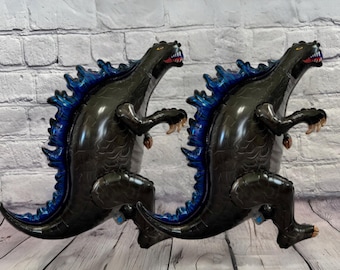 Balões gigantes de dinossauro preto: decoração de festa em folha de mylar (conjunto de 2)