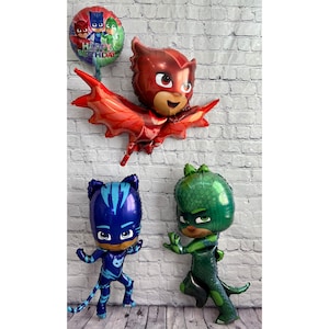 PJ Mask Party Giant Catboy, Gekko & Owlette Birthday Balloons