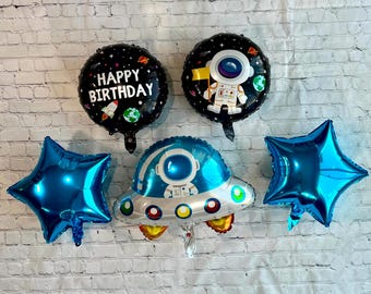 Spaceship Astronaut Balloon Set: Outer Space Birthday Party Decorations