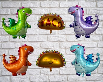 Dragons love tacos giant balloons for birthday parties fiestas foil balloon