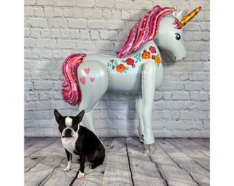 Unicorn Airwalker Palloncino Gigante 46" Jumbo Foil Palloncino Palloncini per Feste di Compleanno / Forniture per Feste di Compleanno Decorazioni / Anaya Treasures