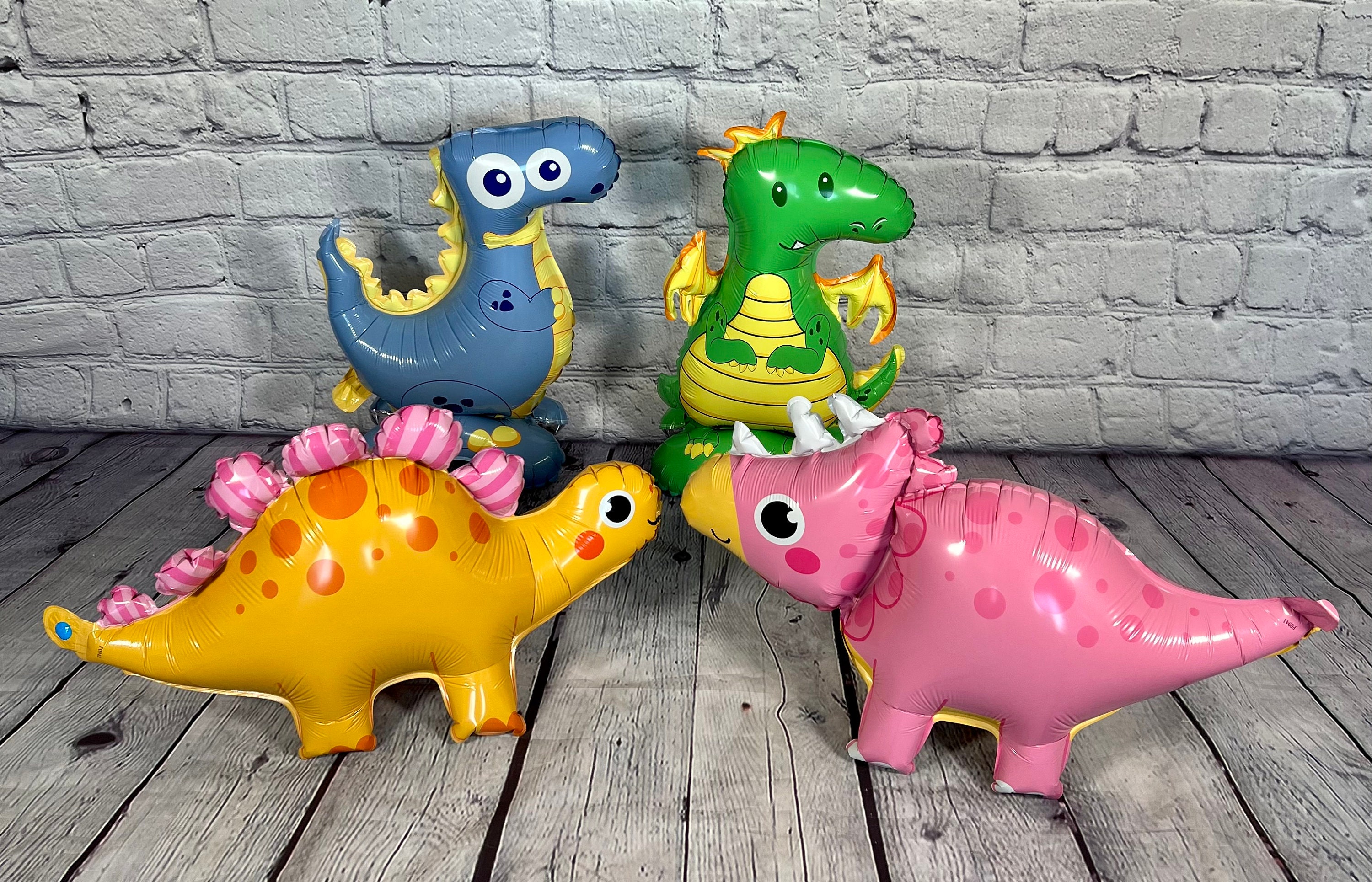 Dinosaur and Dragon Mini Balloon Birthday Party Set of 4 for Kids Etsy Polska
