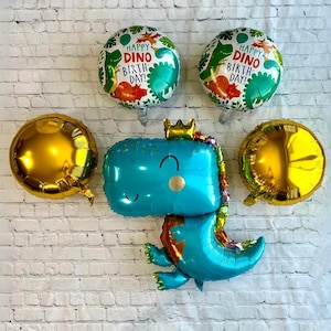 Blue Jumbo Sized Baby Dinosaur Foil Balloons Kids Birthday Party Decorations 5PC Set | Party Supplies  Parties Celebrations | Gifts for Kids