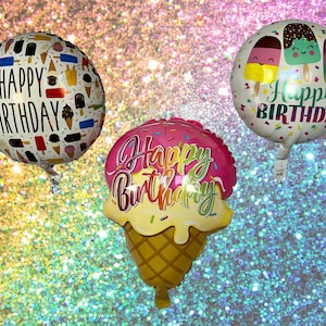 Ice Cream Cone Foil Balloons Sundaes Colorful Birthday Party Celebration Balloons