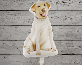 Labrador Retriever Lab dog balloon yellow / white dog decoration | Party celebration supplies dog puppy birthday dog lover | Foil balloons