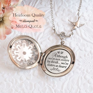 Best Friend Gift BFF Necklace Although we&#39;re not sisters by birth we&#39;re sisters at heart Friendship Necklace Friendship Gift Bridesmaid Gift