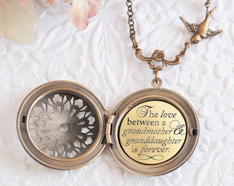 Grandma Gift Grandmother Necklace The love between a grandmother and granddaughter is forever Grandmother Jewelry Grandmother of the Bride