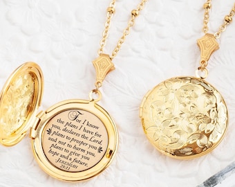 Jeremiah 29 11 For I Know The Plans I Have Christian Jewelry Hope Bible Verse Necklace Prosperity Necklace Gift for Women Faith Jewelry