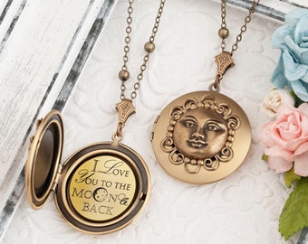 Moon Necklace I Love You To The Moon And Back Necklace Moon Jewelry Gift for Wife Mom Gift Grandma Gift Love Necklace Gift for Her