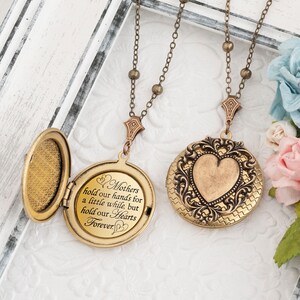 Mother Gift Gifts for Mom Mothers Necklace Mothers hold our hands for a little while Heart Necklace Mother of the Bride Mother of the Groom