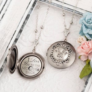 Collier lune Je t&#39;aime jusqu&#39;à la lune et le dos Lune bijoux cadeau pour femme maman cadeau grand-mère cadeau amour collier cadeau pour elle