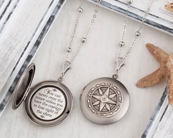 Compass Necklace You can never cross the ocean Encouragement Gift Courage Necklace Motivational Jewelry Compass Jewelry Nautical Jewelry