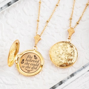 She believed she could so she did Necklace Graduation Gift College Gift Back to School Inspirational Jewelry Rose Gold Necklace