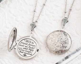 Friendship Necklace We'll be friends forever won't we Pooh - even longer Winnie the Pooh Quote Friend Gifts Pooh and Piglet Best Friend Gift