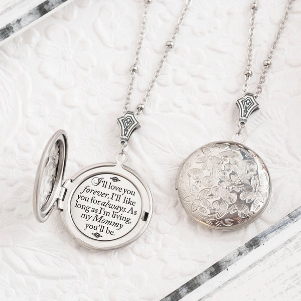 I'll love you forever I'll like you for always as long as I'm living my mommy you'll be Quote Necklace Mommy and Me Gifts for Mom