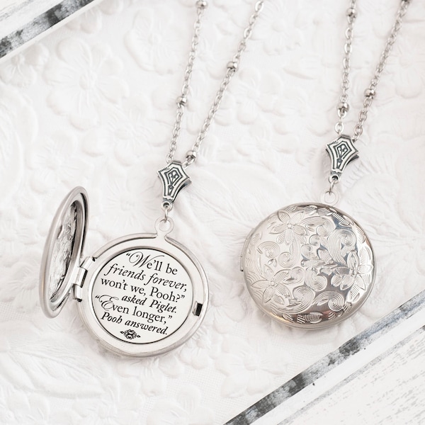 Friendship Necklace We'll be friends forever won't we Pooh - even longer Winnie the Pooh Quote Friend Gifts Pooh and Piglet Best Friend Gift