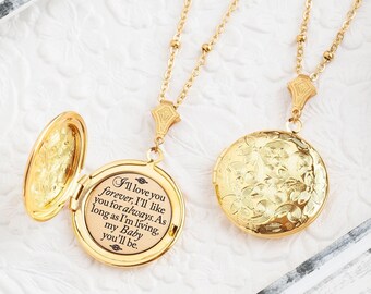 I'll love you forever I'll like you for always as long as I'm living my baby you'll be Quote Necklace Daughter Necklace Gift for Daughter