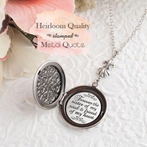Best Friend Gift Soul Sister Necklace Forever the sister of my soul & friend of my heart BFF Necklace Bridesmaid Gift Bridal Party Gifts