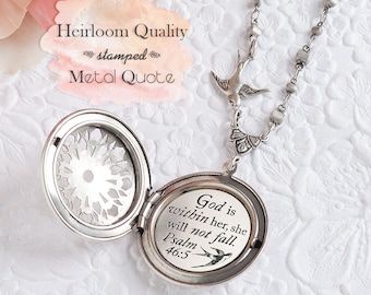 Psalm 46:5 God is within her she will not fall Bible Verse Necklace Encouragement Necklace Faith Necklace Christian Jewelry Christian Gifts