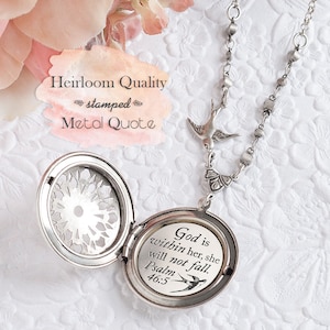 Psalm 46:5 God is within her she will not fall Bible Verse Necklace Encouragement Necklace Faith Necklace Christian Jewelry Christian Gifts