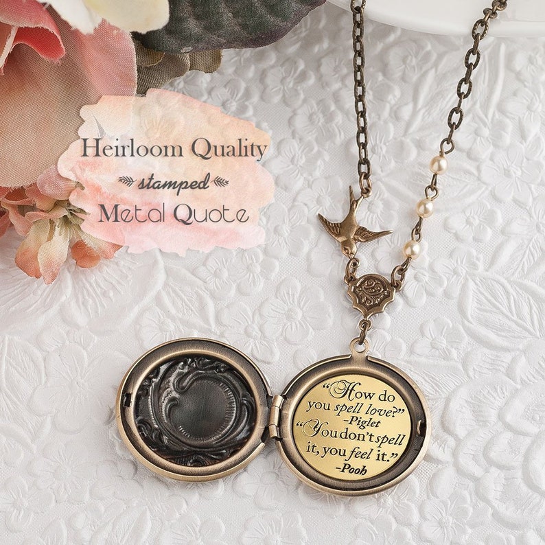 Pooh and Piglet Friendship Necklace How do you spell love
