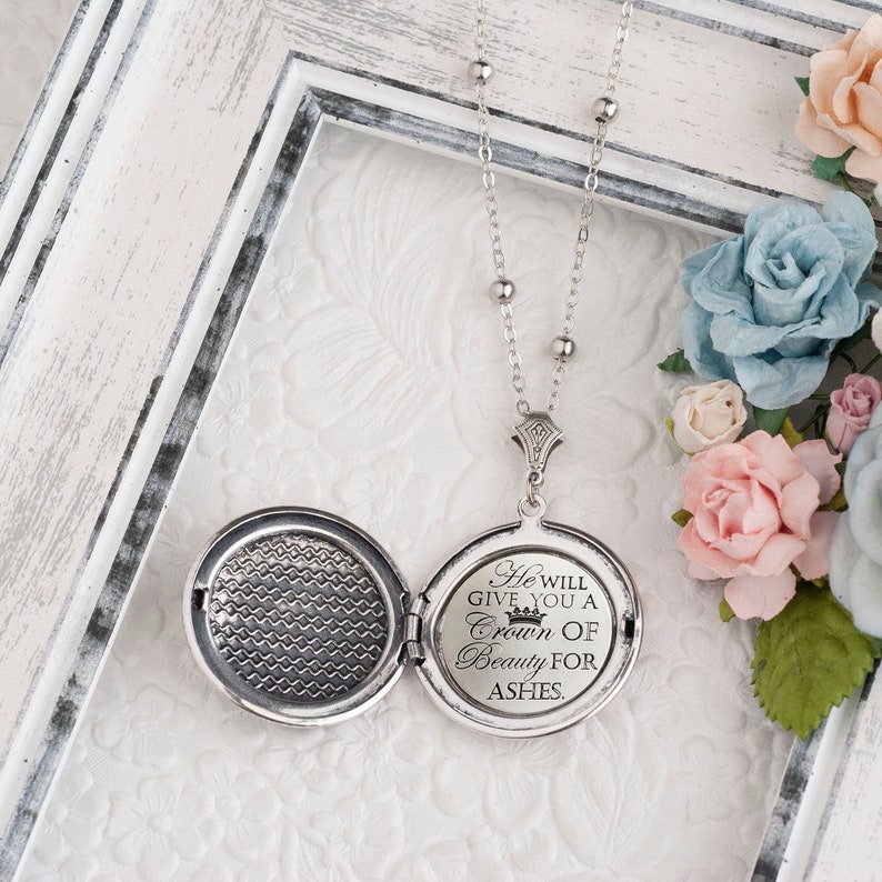 Beauty for Ashes Isaiah 61 Christian Jewelry Fleur de lis