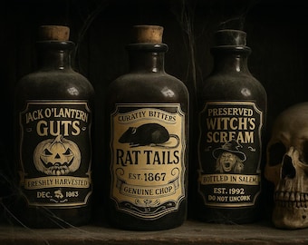 Enchanted Apothecary Labels – Printable Vintage Potion & Ingredient Labels For Halloween