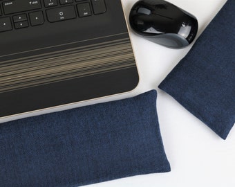 The Original Wrist Rest Set, Navy Blue Wrist Rest Set with Fold Over Cover™, Gifts for Him, Infini Zipper Insert Washable Wrist Rest