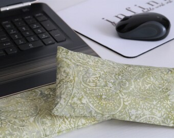 The Original Wrist Rest, Sage Green Paisley Wrist Rest with Fold Over Covers™, Infini Zipper Insert Washable Wrist Rest
