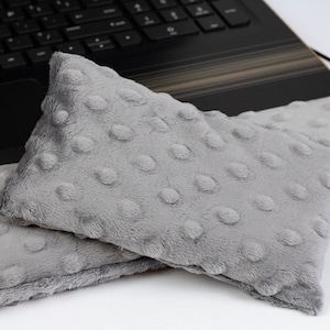 The Original Wrist Rest Set, Gray Minky Wrist Rest Set with Fold Over Covers™, Gray Wrist Rest, Infini Zipper Insert Washable Wrist Rests