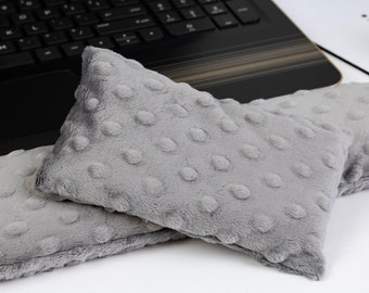 The Original Wrist Rest Set, Gray Minky Wrist Rest Set with Fold Over Covers™, Gray Wrist Rest, Infini Zipper Insert Washable Wrist Rests