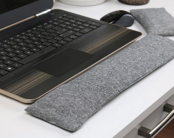 The Original Wrist Rest Set, Light Black Linen Wrist Rest Set with Fold Over Covers™, Black Wrist Rest, Infini Zipper Insert Wrist Rest