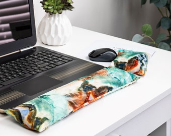 The Original Wrist Rest, Teal Minky Wrist Rest with Fold Over Covers™, Teal Keyboard Wrist Rest, Infini Zipper Insert Washable Wrist Rest