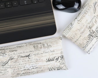 The Original Wrist Rest Set, Bill of Rights Constitution Wrist Rest Set with Fold Over Covers™, Infini Zipper Insert Washable Wrist Rest