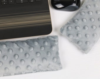 The Original Wrist Rest Set, Light Steel Blue Minky Wrist Rest Set with Fold Over Covers™, Blue Wrist Rest, Infini Zipper Insert Wrist Rest