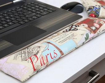 The Original Wrist Rest Set, Paris Fabric Wrist Rest Set with Fold Over Cover™, Paris Wrist Rest, Infini Zipper Insert Washable Wrist Rest