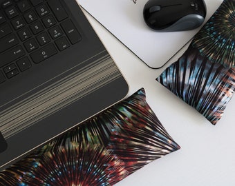 The Original Wrist Rest Set, Multi-Color Cotton Fabric Wrist Rest with Fold Over Cover™, Infini Zipper Insert Washable Wrist Rest