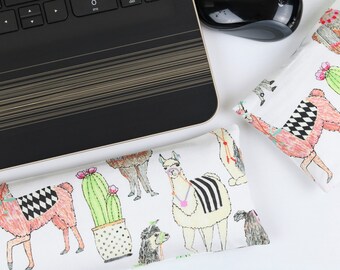 The Original Wrist Rest Set, Llama Wrist Rest Set with Fold Over Cover™, Llama Wrist Rest, Infini Zipper Insert Washable Wrist Rest