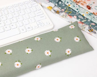 The Original Washable Wrist Rest Set, Sage Green Floral Fabric Wrist Rest with Fold Over Covers™, Infini Zipper Insert Washable Wrist Rest