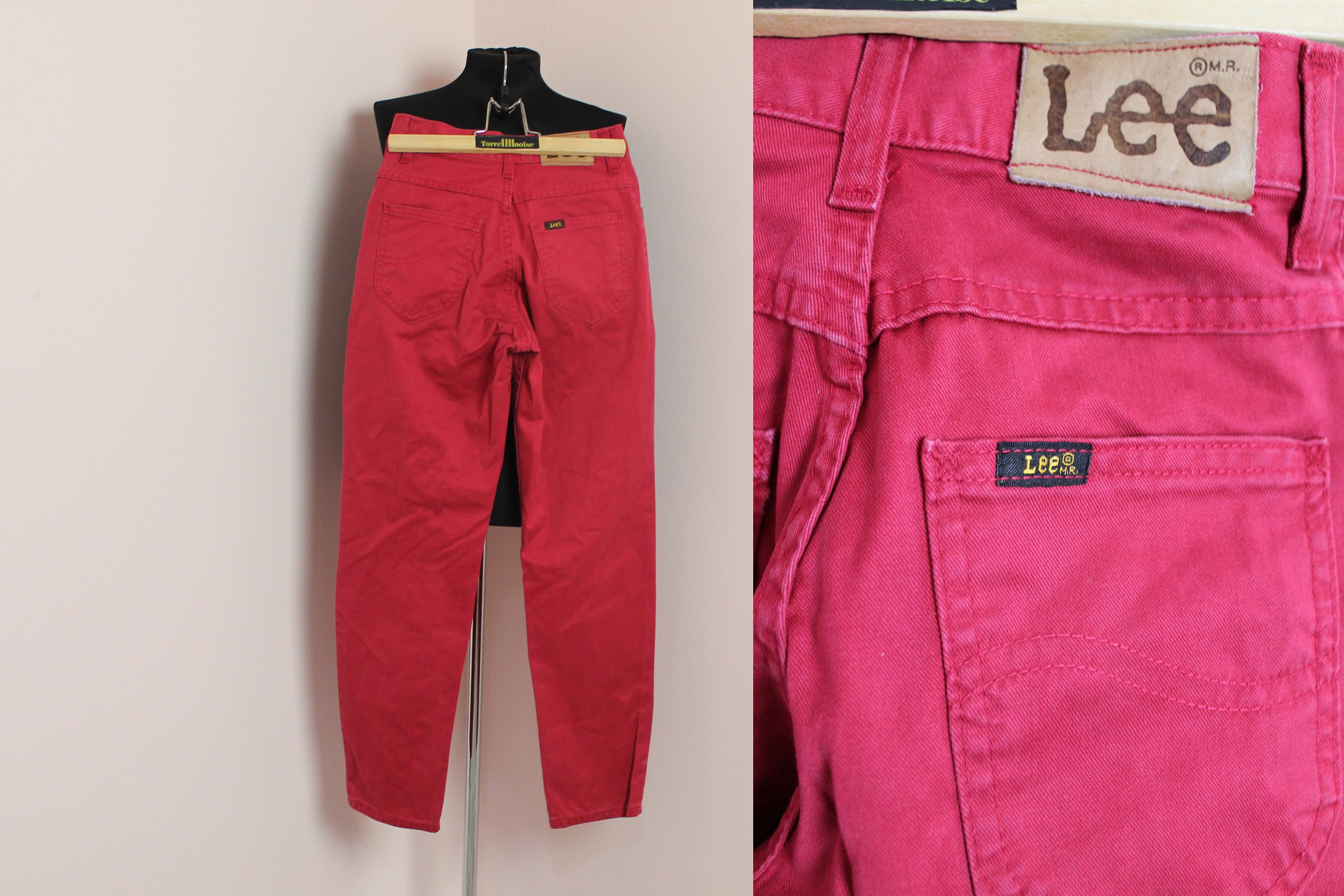 Pantalón rojo vintage. Pantalón Mum style. - Etsy España