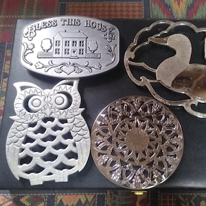 Metal Silver Trivets, Vintage, Kitchen and Dining