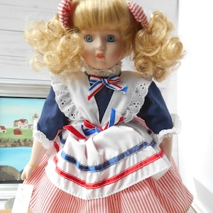 Porcelain Collector Doll: Red, White, and Blue - 1993 Special Edition