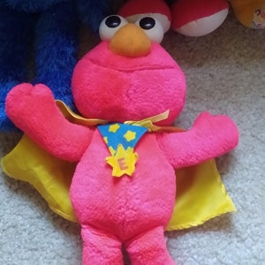 Vintage Sesame Street Plush Dolls, 2 Choices, Super Elmo or Grover