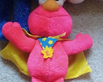 Vintage Sesame Street Plush Dolls, 2 Choices, Super Elmo or Grover